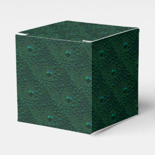 Caja Para Regalos Gotitas de agua en metal verde