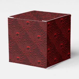 Caja Para Regalos Gotitas de agua sobre metal carmesí