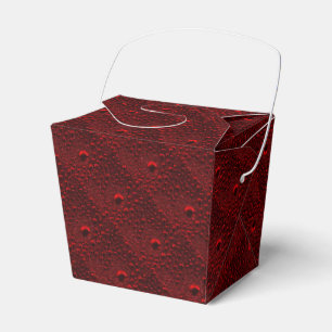 Caja Para Regalos Gotitas de agua sobre metal carmesí