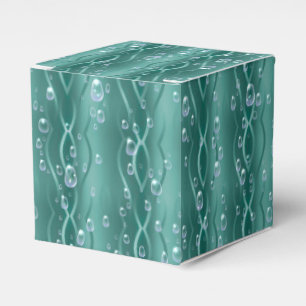 Caja Para Regalos Gotitas de lluvia en metal verde