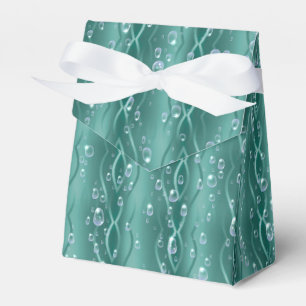 Caja Para Regalos Gotitas de lluvia en metal verde