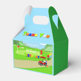 Caja Para Regalos Gracias 3 cumpleaños Red Golf Cart Boy's