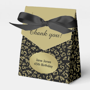 Caja Para Regalos Gracias: 45.o Oro/negro del tema del cumpleaños