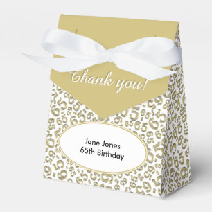Caja Para Regalos Gracias 65.o oro del cumpleaños/el modelo blanco