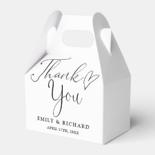 Caja Para Regalos Gracias A Amo Boda Blanco Y Negro Corazón