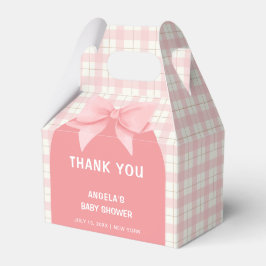 Caja Para Regalos Gracias a Pink Gingham Plaid Arch Bow Baby Shower