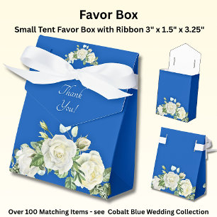 Caja Para Regalos Gracias, Azul Cobalto y Blanco