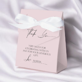 Caja Para Regalos Gracias Baby Shower de cinta rosa suave