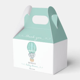 Caja Para Regalos Gracias Baby Shower Green Elephant