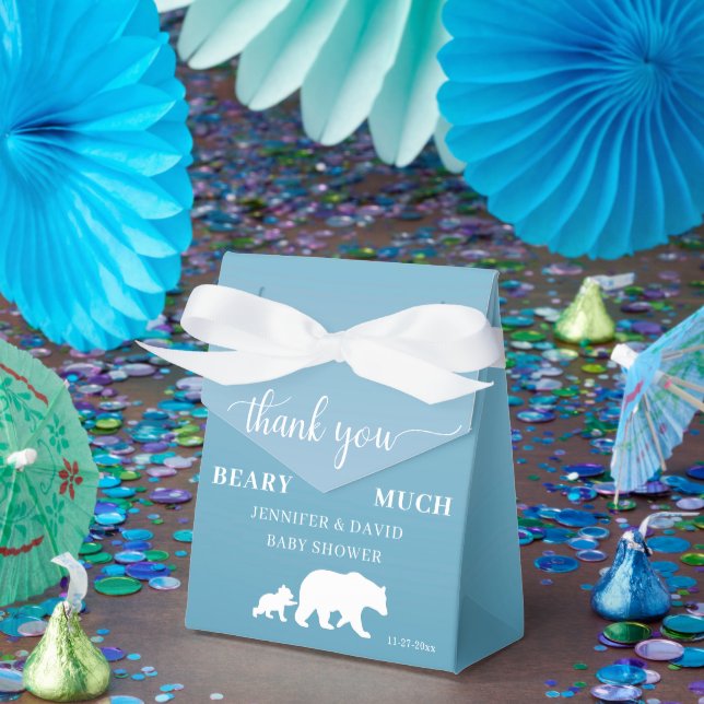 Caja Para Regalos Gracias Beary Many Blue Baby Shower (Fiesta)