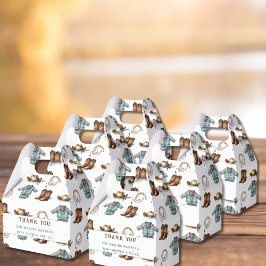 Caja Para Regalos Gracias Blue Cowboy Pattern Baby Boy Shower