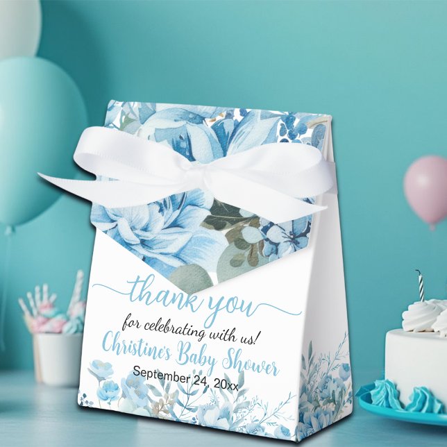 Caja Para Regalos Gracias, Blue Floral Baby Shower (Subido por el creador)