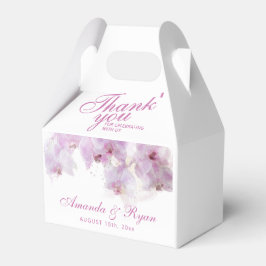 Caja Para Regalos Gracias Boda de flores de color naranja rosado de 