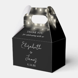 Caja Para Regalos Gracias Boda De Las Luces De Cadena Negra Y Blanca