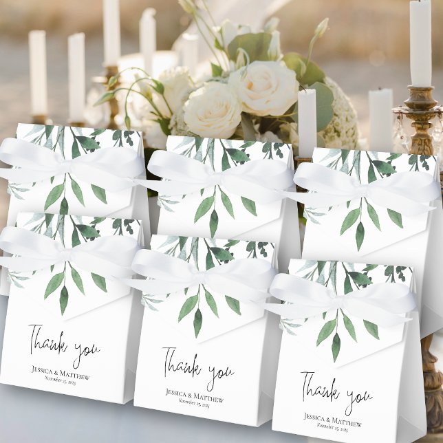 Caja Para Regalos Gracias Boda Eucalyptus (Thank You Eucalyptus Wedding Favor Box)
