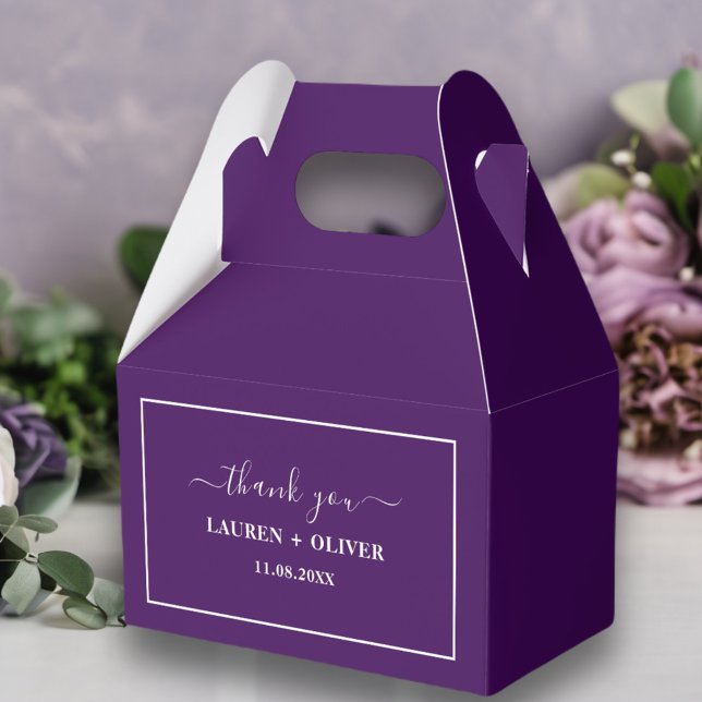Caja Para Regalos Gracias Boda Minimalista | Púrpura (Subido por el creador)