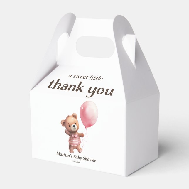 Caja Para Regalos Gracias Chica Teddy Bear Baby Shower (Front Side)