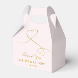 Caja Para Regalos Gracias | Corazones de oro | Boda Rosa Rubor