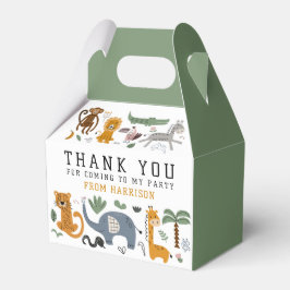 Caja Para Regalos Gracias Cumpleaños Dos Animales Salvajes Safari Ni