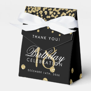 Caja Para Regalos Gracias décimo octavo confeti Blac del purpurina