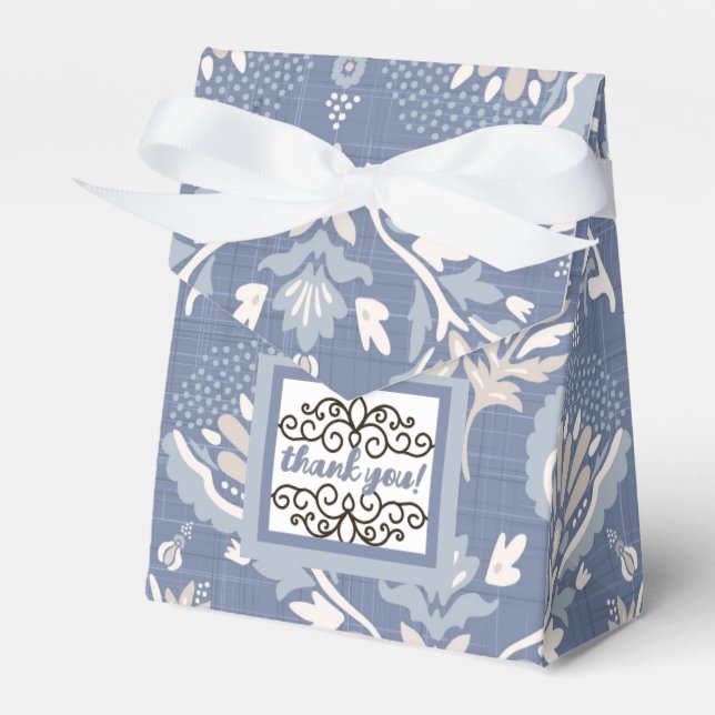 Caja Para Regalos Gracias, French Damask Blue (Front Side)