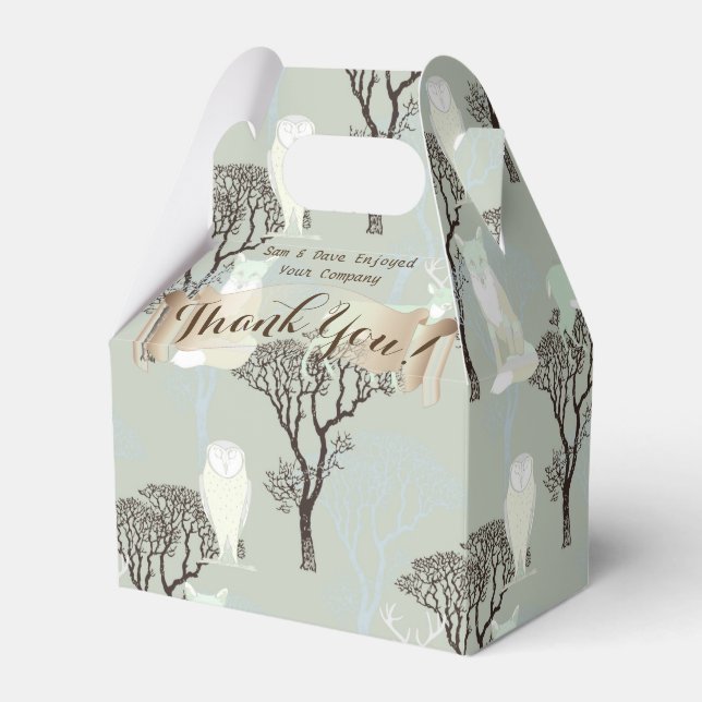 Caja Para Regalos GRACIAS Gable Box Personalizada Winter Woodland (Front Side)