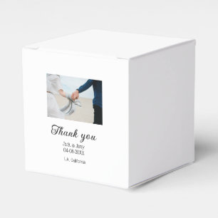 Caja Para Regalos Gracias mensaje de nombre de pareja de boda simple