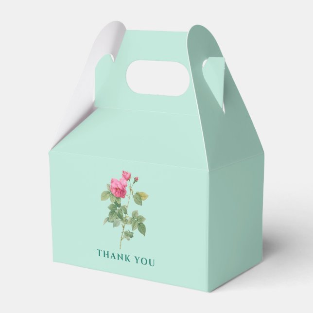 Caja Para Regalos Gracias Mint Green Floral (Front Side)
