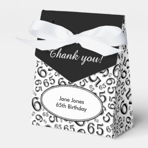 Caja Para Regalos Gracias modelo negro/blanco del 65.o cumpleaños