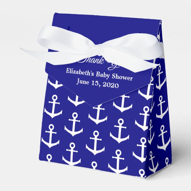 Caja Para Regalos Gracias náutico azul y blanco (Front Side)