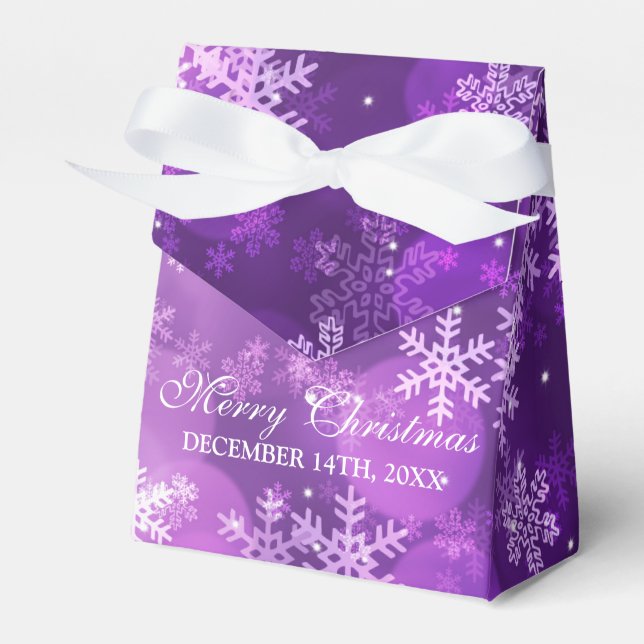 Caja Para Regalos Gracias Navidades Holiday Sparkle Purple (Front Side)