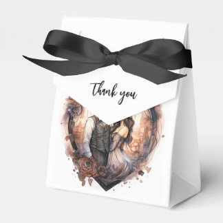 Caja Para Regalos Gracias pareja de acuarela romántica