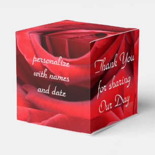 Caja Para Regalos "Gracias por compartir" Rosa Roja