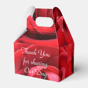 Caja Para Regalos "Gracias por compartir" Rosa Roja