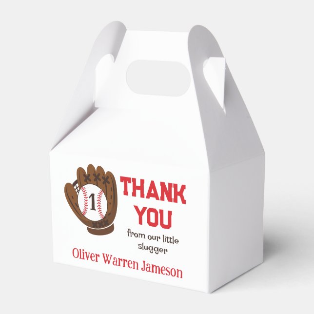 Caja Para Regalos Gracias por el primer cumpleaños de un niño bebé d (Front Side)