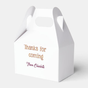 Caja Para Regalos gracias por venir agregar nombre mensaje de texto