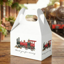 Caja Para Regalos Gracias Por Venir Tren Rojo