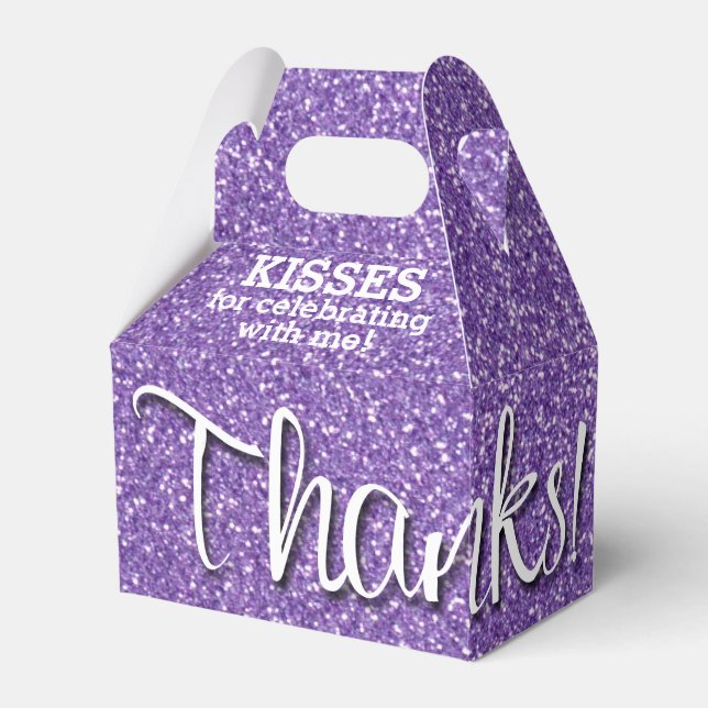 Caja Para Regalos GRACIAS Purpurina Purple Faux (Front Side)
