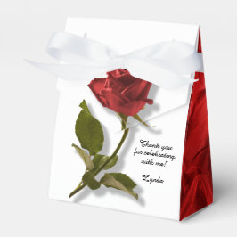 Caja Para Regalos Gracias - Rosa Roja y Stem - Fotografía floral