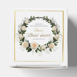 Caja Para Regalos Gracias Rosas Blancas y Aliento de Bebé