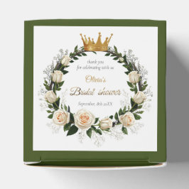 Caja Para Regalos Gracias Rosas Blancas y Aliento de Bebé