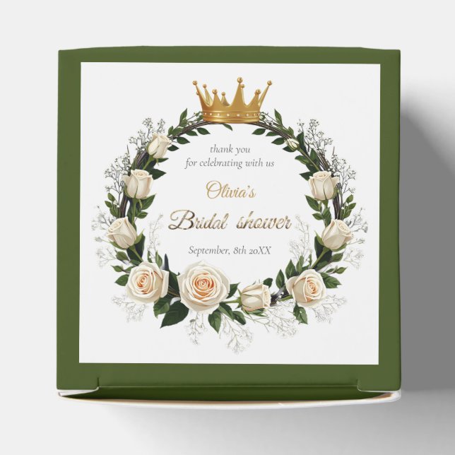 Caja Para Regalos Gracias Rosas Blancas y Aliento de Bebé (Parte superior)