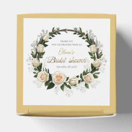 Caja Para Regalos Gracias Rosas Blancas y Aliento de Bebé