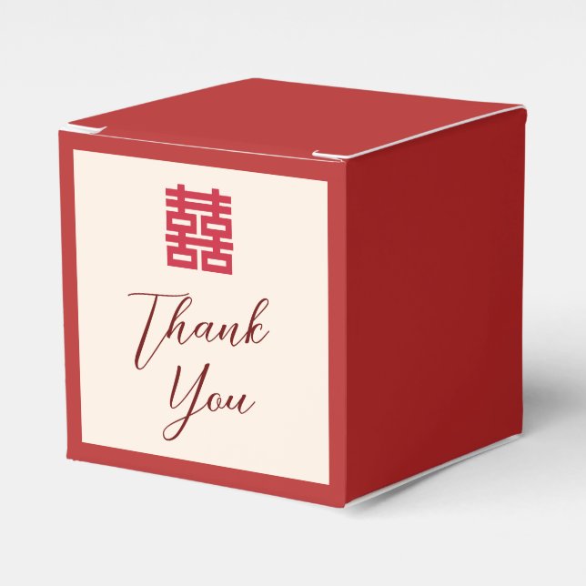 Caja Para Regalos Gracias simple boda chino moderno beige (Costado Anverso)