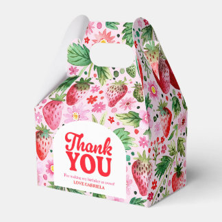 Caja Para Regalos Gracias Strawberry Berry First Birday