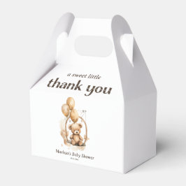 Caja Para Regalos Gracias Teddy Bear Género Baby Shower Neutral