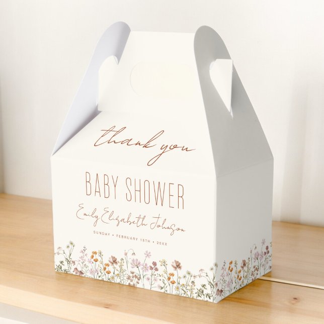 Caja Para Regalos Gracias Terracotta Wildflower Boho Baby Shower (Subido por el creador)