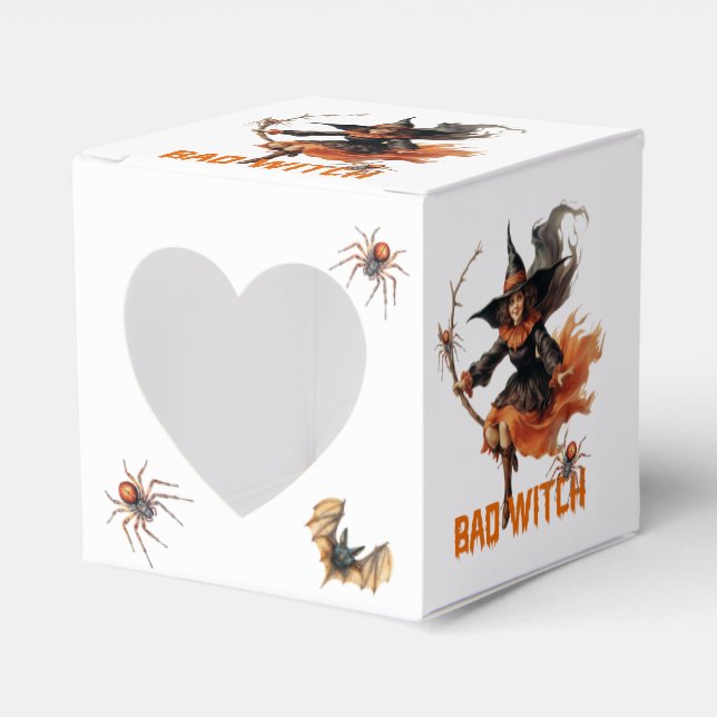 Caja Para Regalos Graciosa retro espantó Halloween bruja básica mala (Anverso)