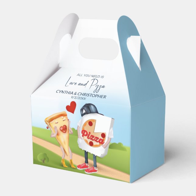 Caja Para Regalos Gracioso amor a la pizza (Front Side)