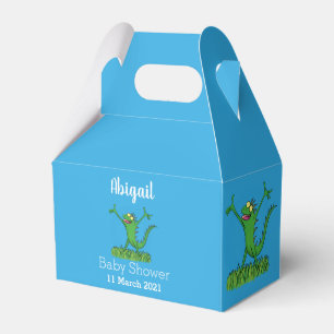 Caja Para Regalos Gracioso lagarto de iguana con sonrisa verde